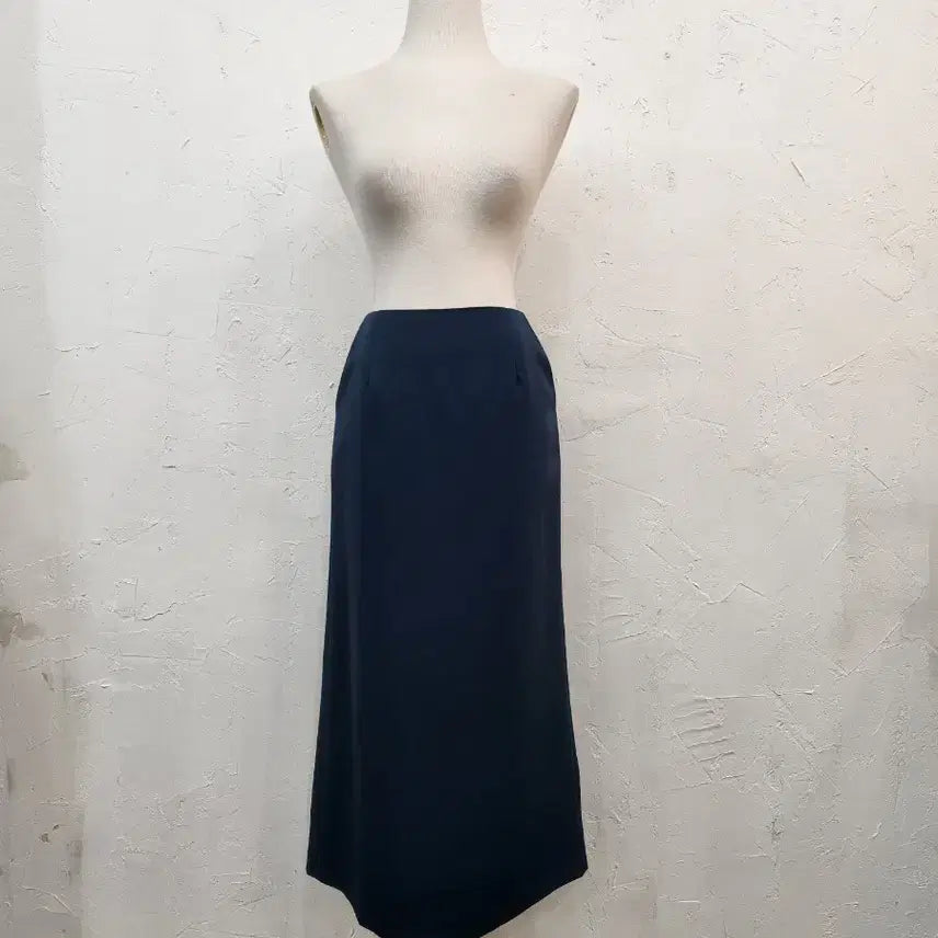 [BUNJANG] Navy H-Line Midi Skirt / 네이비 H라인 미디 스커트