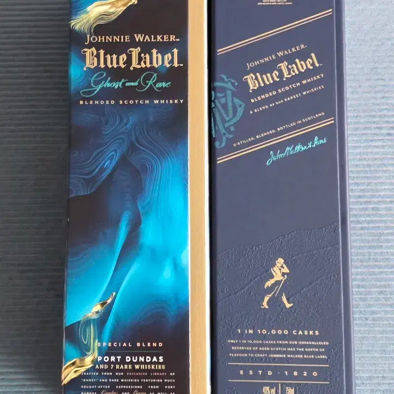 [BUNJANG] Johnnie Walker Blue Label Ghost and Rare Port Dundas Empty Bottle with Case / 조니워커 위스키 공병 일괄