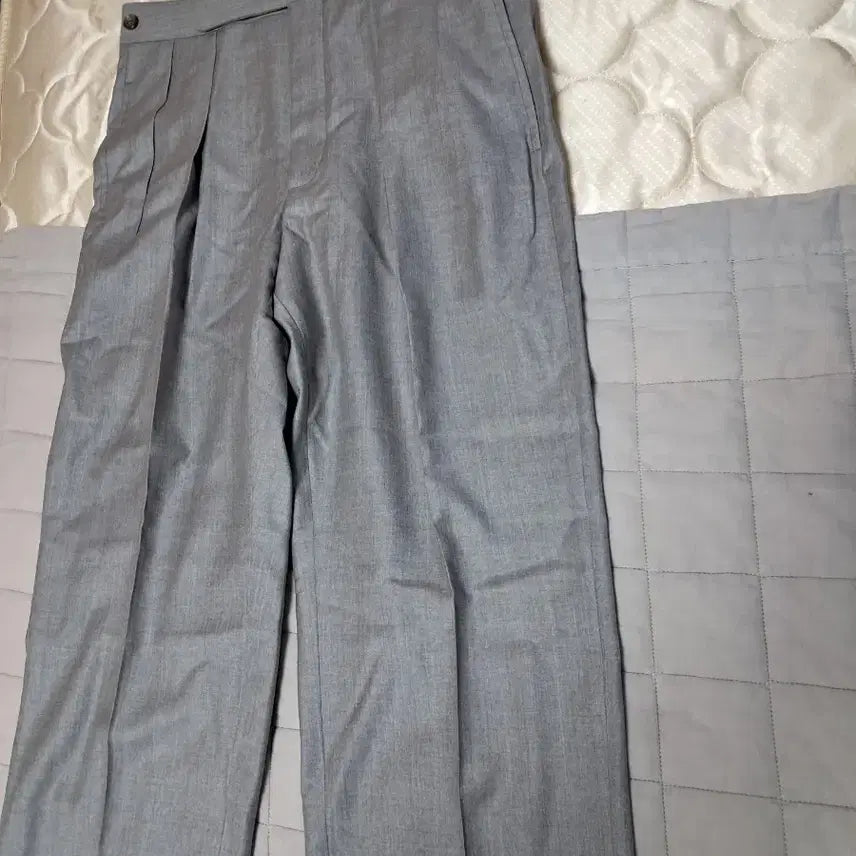 [BUNJANG] Polo Ralph Lauren Grey Herringbone Pintuck Slacks / 그레이 핀턱 슬랙스 바지 폴로 랄프로렌