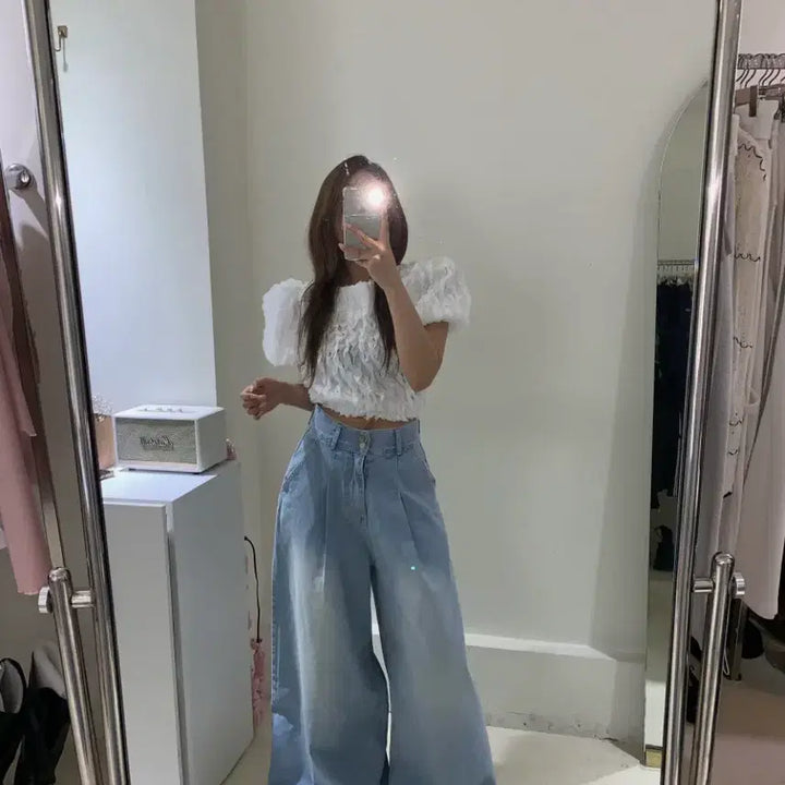 [BUNJANG] Hazel Wave Ruffle Blouse / 헤이즐 물결 러플 블라우스