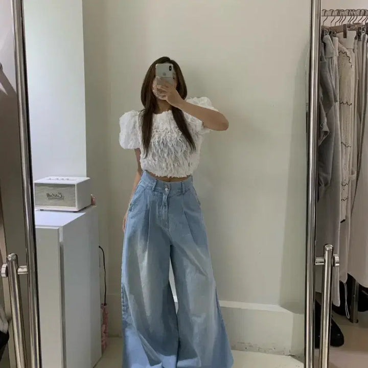 [BUNJANG] Hazel Wave Ruffle Blouse / 헤이즐 물결 러플 블라우스