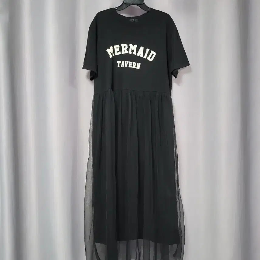 [SOLD OUT] 레터링 면 튤 원피스