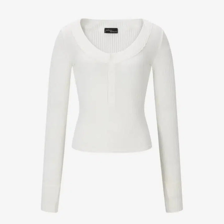 [BUNJANG] Please No Follow Tanny Button Ribbed Long Sleeve Top White / 플리즈노팔로우 플노팔 Tanny 태니 버튼 탑(화이트)