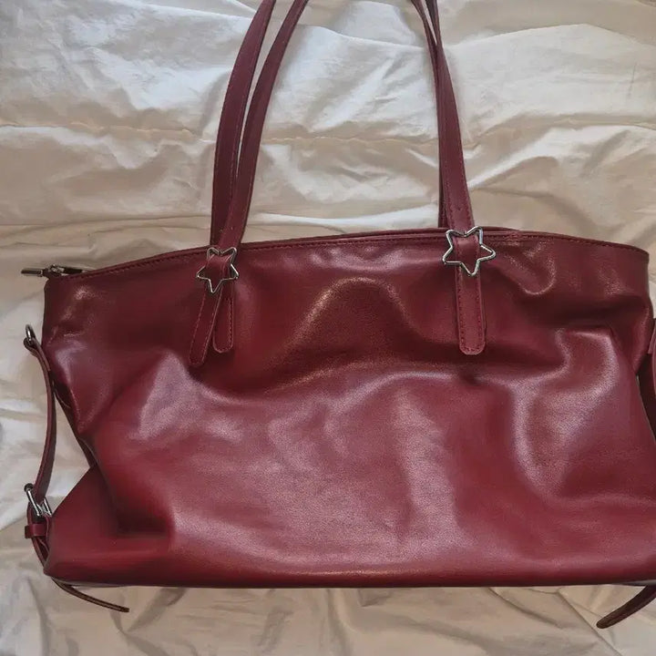 [BUNJANG] Sungsoo Nunu Red Leather Shoulder Bag Tote Bag / 성수 뉴뉴 레드 가죽 숄더백 토트백 숄더백