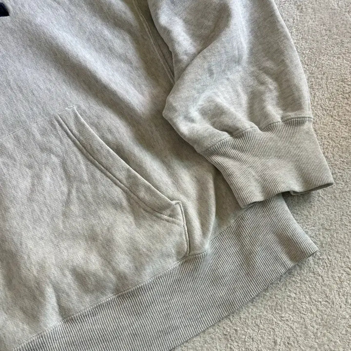 [BUNJANG] GAP Athletic Melange Oatmeal Big Logo Hoodie L / 갭 GAP 애슬레틱 멜란지 오트밀 빅로고 오버핏 후드티