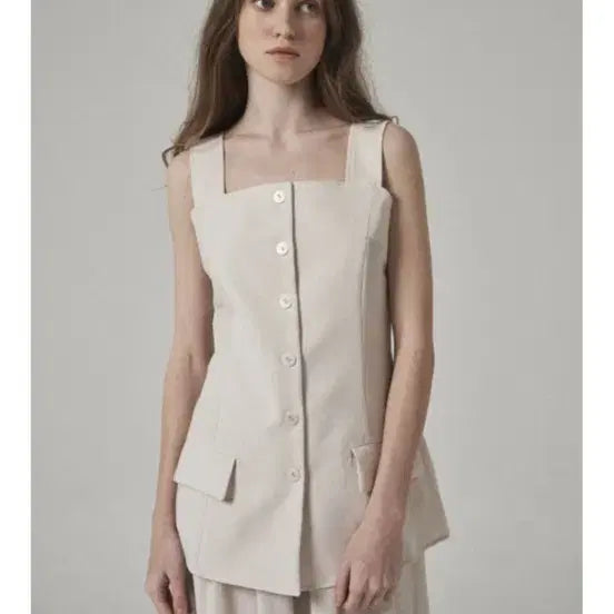 [BUNJANG] G.ED Square Neck Two-Piece Set Mint Grey / 게드 스퀘어넥 셋업 투피스 민트그레이