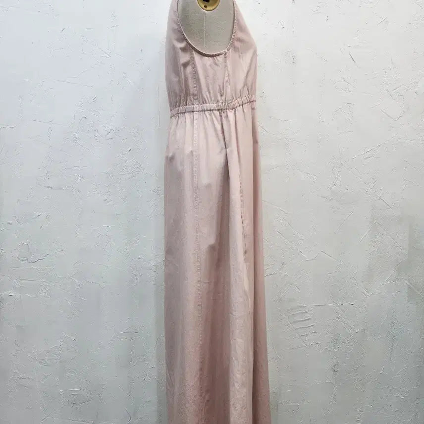 [BUNJANG] Zip-Up Long One-Piece Dress / 핑크색 롱 원피스 집업 디자인