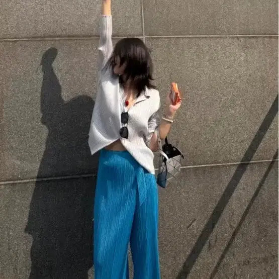 [BUNJANG] Pleats Please Light Gray Shirt Size 3 / 플리츠 플리즈 라이트 그레이 셔츠 3