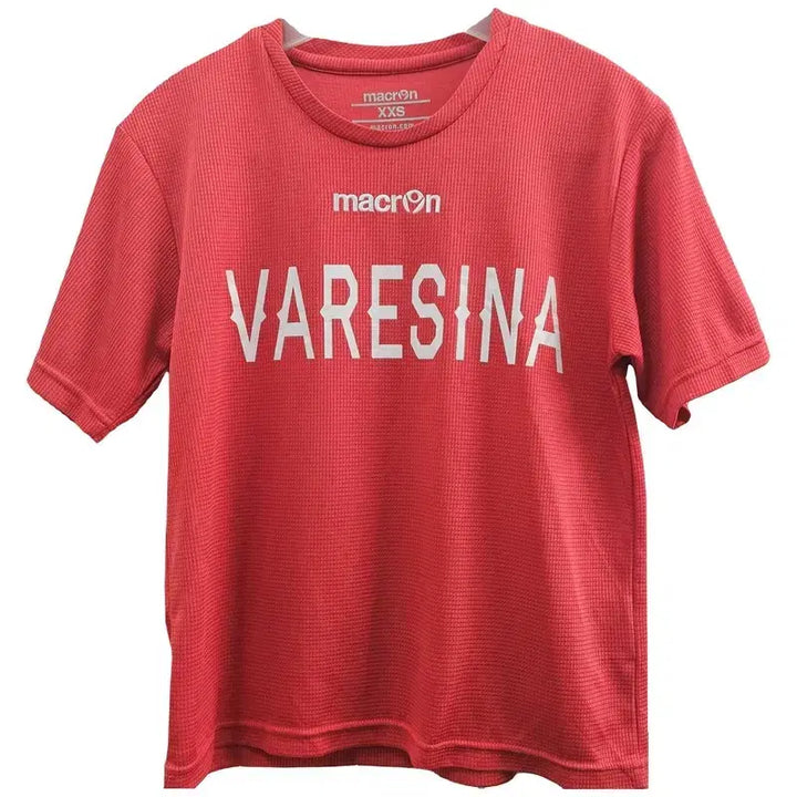 [BUNJANG] MACRON VARESEINA Lettering Half Sleeve T-Shirt - Red / MACRON 유럽수입 반팔 티 여 J3973