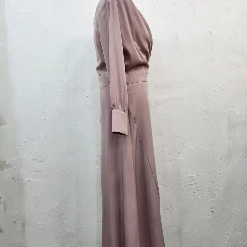[BUNJANG] Wrap Style Long Dress Pink / 랩 스타일 롱 원피스 핑크