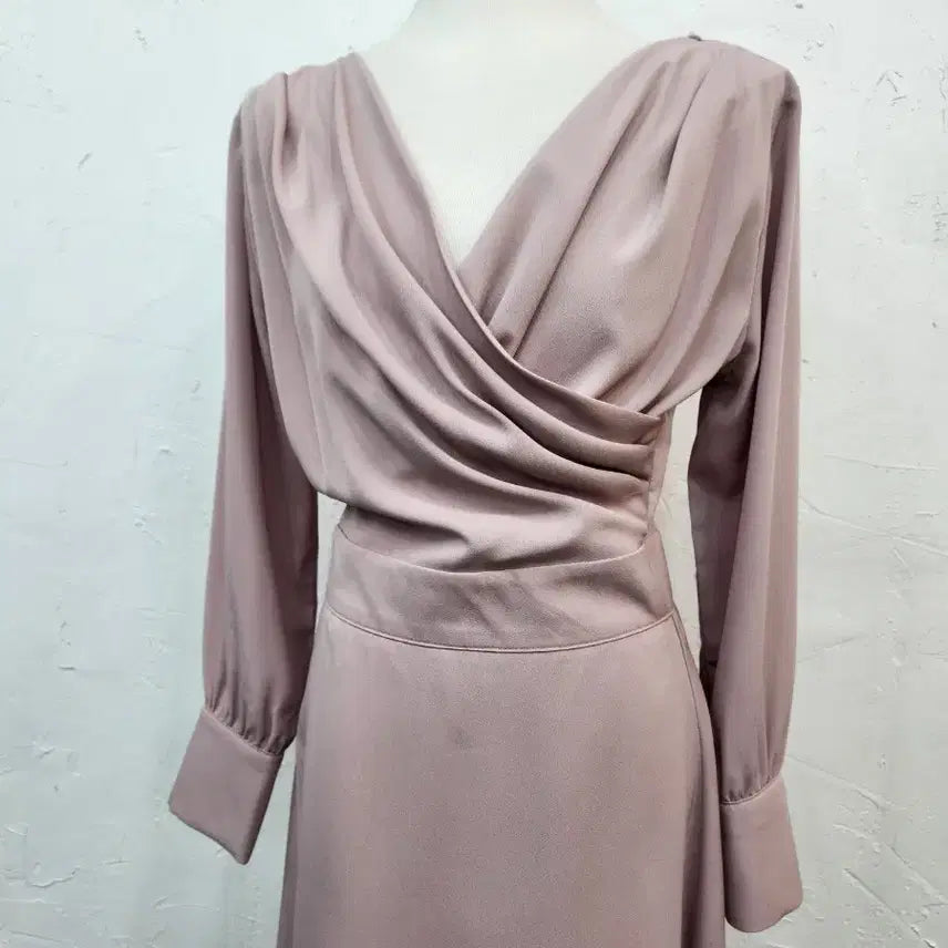 [BUNJANG] Wrap Style Long Dress Pink / 랩 스타일 롱 원피스 핑크