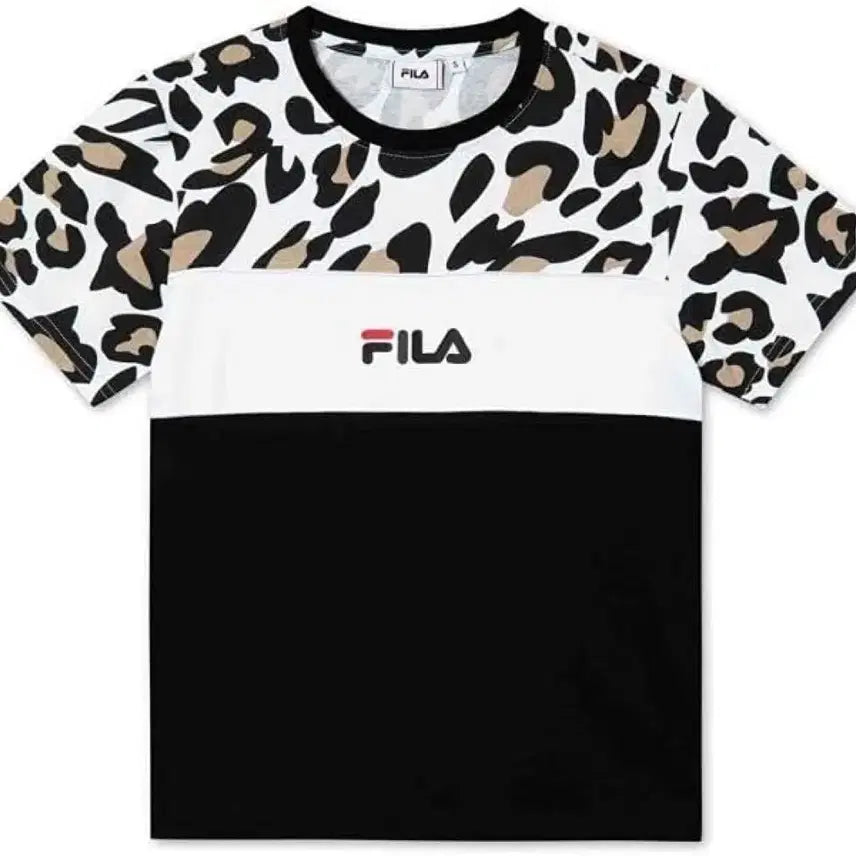[BUNJANG] Fila Leopard Print T-Shirt Size S / 휠라 티셔츠 호피 S사이즈