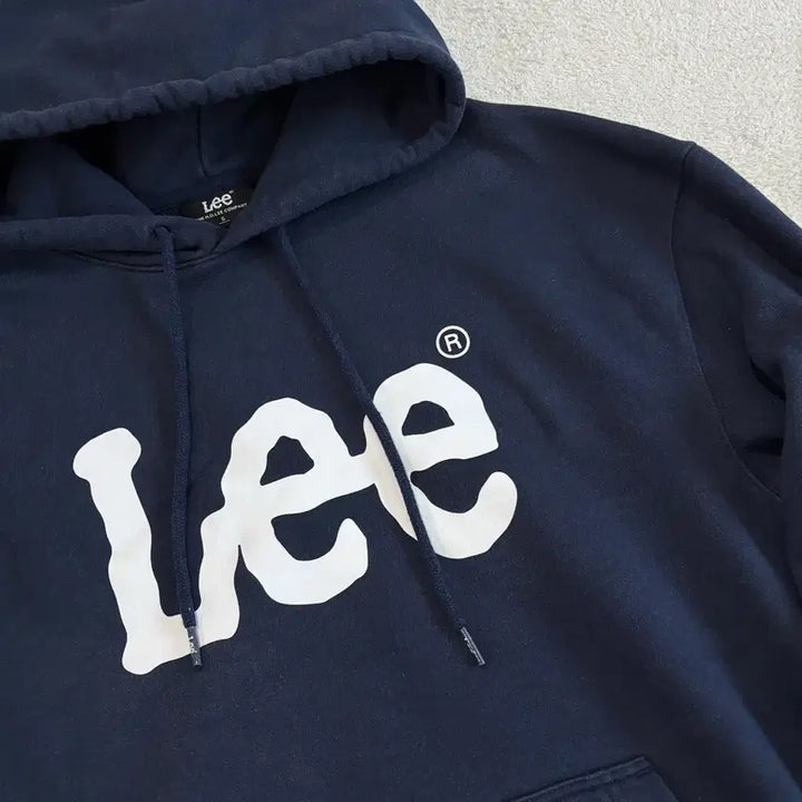 [BUNJANG] Lee Navy Big Logo Hoodie / Lee 리 네이비 빅로고 후드티