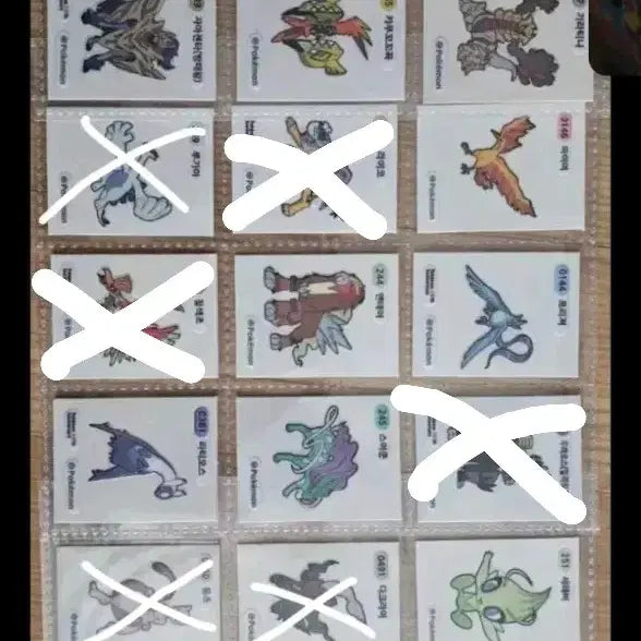 [BUNJANG] Pokemon Sticker Collection: Legendary and Mythical (25 pieces, including Mewtwo) / 포켓몬 띠부씰 전설 환상 6장 판매