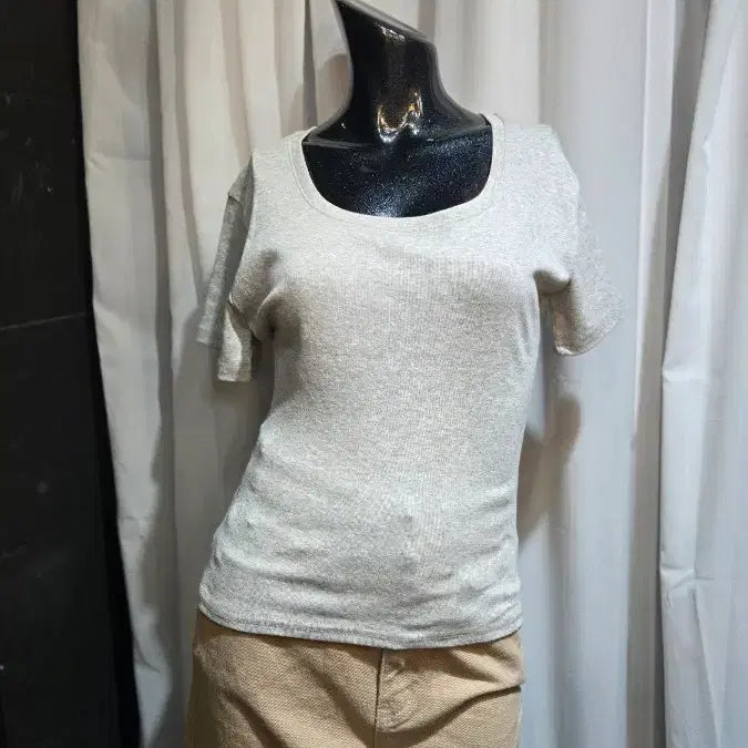 [BUNJANG] Grey Short Sleeve T-Shirt / 허리라인 그레이 반팔(1)