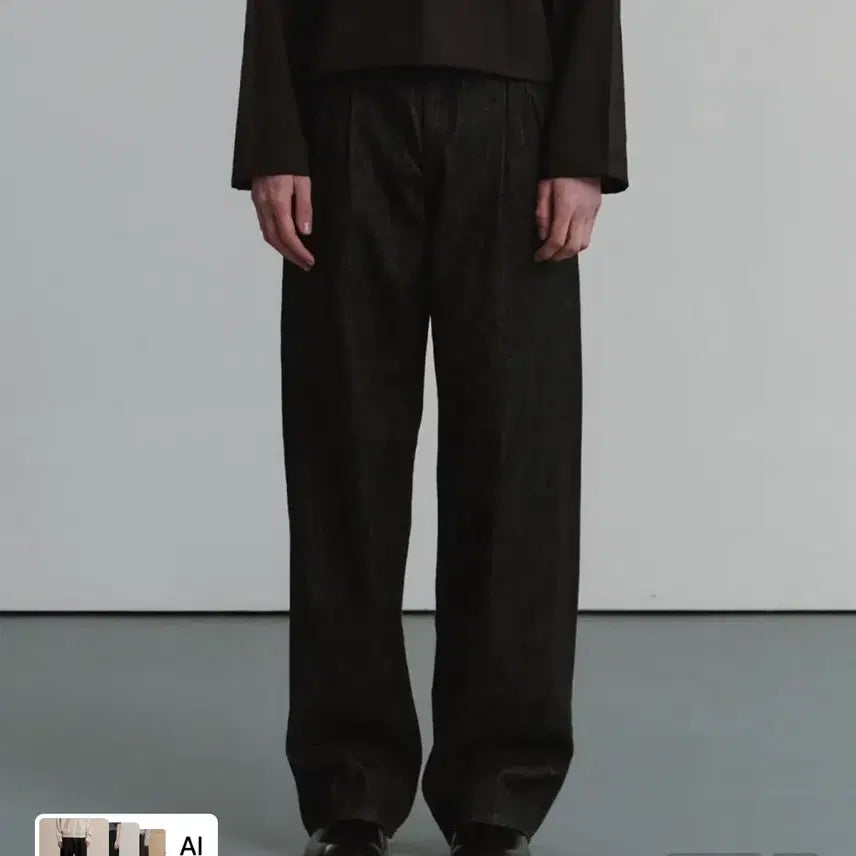 [BUNJANG] Fortnerus Light Two Tuck Wide Jeans - Black Denim / 포트너스 Light Two Tuck Wide Jeans 블랙진 데님 바지