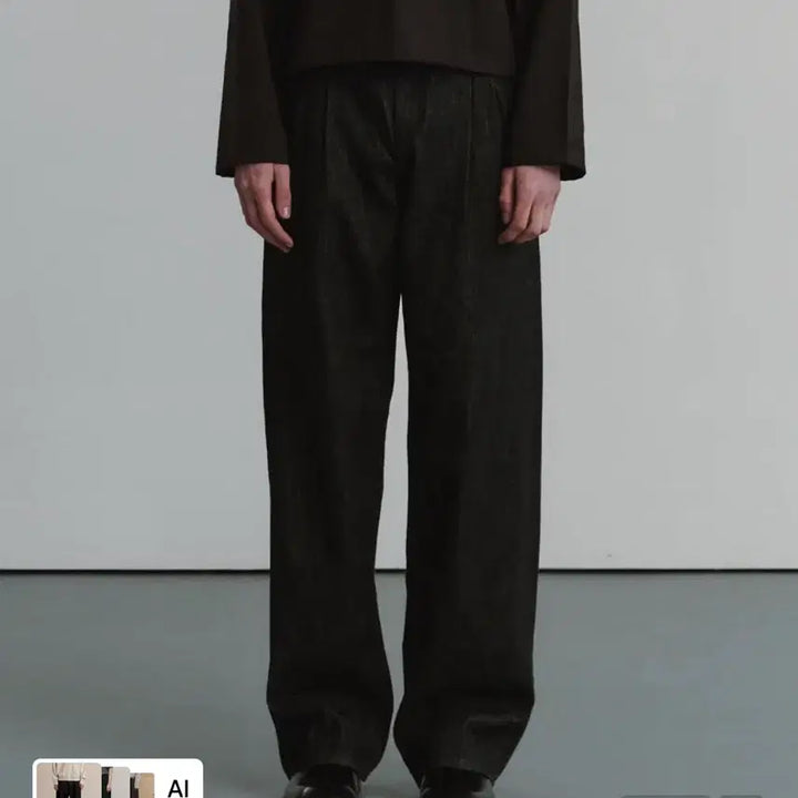 [BUNJANG] Fortnerus Light Two Tuck Wide Jeans - Black Denim / 포트너스 Light Two Tuck Wide Jeans 블랙진 데님 바지