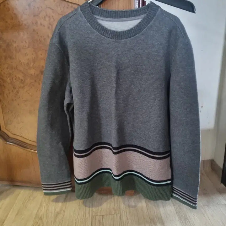 [BUNJANG] Time Homme Charcoal Knit Sweatshirt XL / 최상급) 타임옴므 니트맨투맨. 차콜.  XL