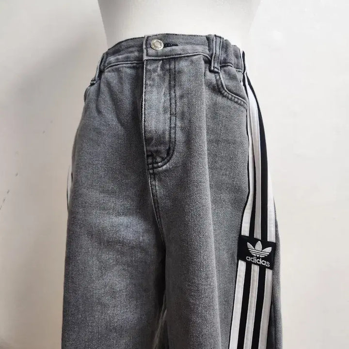 [BUNJANG] Adidas Flame Black Denim Pants S Vintage Custom / 불꽃 아디다스 흑청 데님 팬츠 S 빈티지커스텀