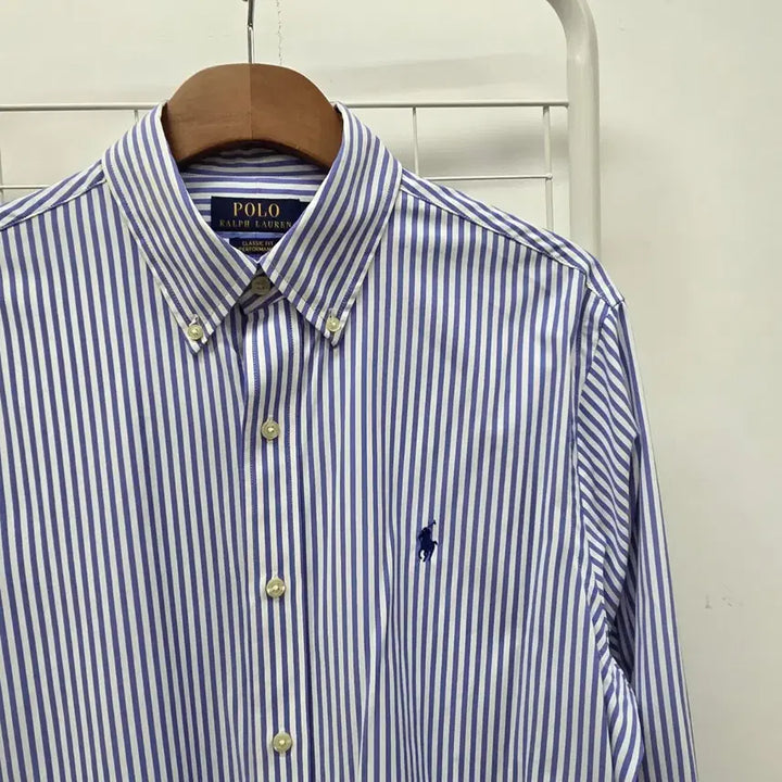 [BUNJANG] Polo Ralph Lauren Striped Cotton Blend Stretch Shirt M-L / 정품 최상) 폴로 스트라이프 스판 셔츠 남방 M-L
