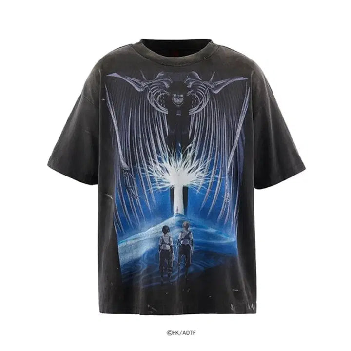 [BUNJANG] Saint Michael x Attack on Titan Short Sleeve T-Shirt / [XL,XXL] 26ss 세인트 미카엘 x 진격의 거인 반팔
