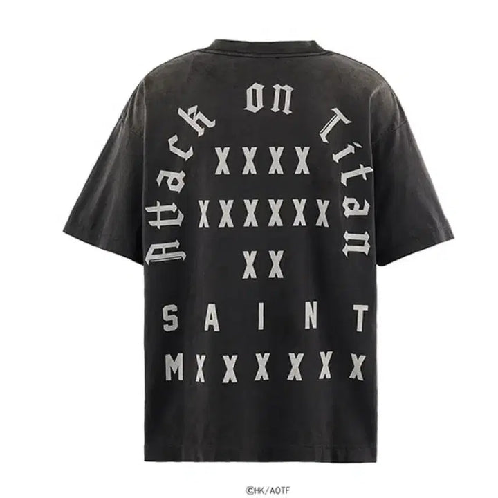 [BUNJANG] Saint Michael x Attack on Titan Short Sleeve T-Shirt / [XL,XXL] 26ss 세인트 미카엘 x 진격의 거인 반팔