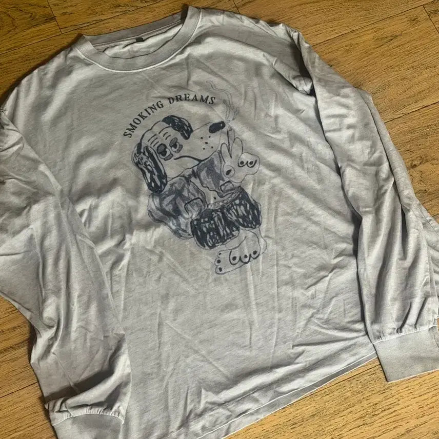 [BUNJANG] Polerouter Blue Dog Long Sleeve T-Shirt / [2] 폴리테루 블루독 롱슬리브