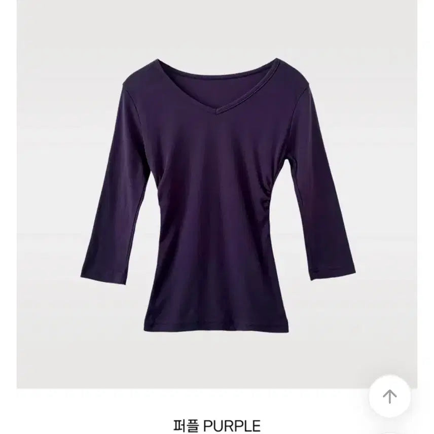 [BUNJANG] Purple V-Neck 7-Sleeve T-Shirt (Size L) / 에이블리 퍼플 브이넥 7부 소매 티셔츠 L
