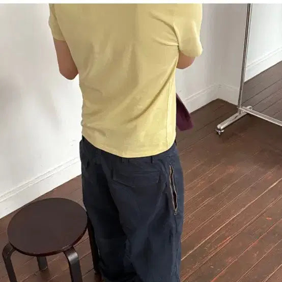 [BUNJANG] Garment Dyed Cargo Pants Navy M / 사이드 지퍼 가먼트 다잉 카고 팬츠 [네이비] M