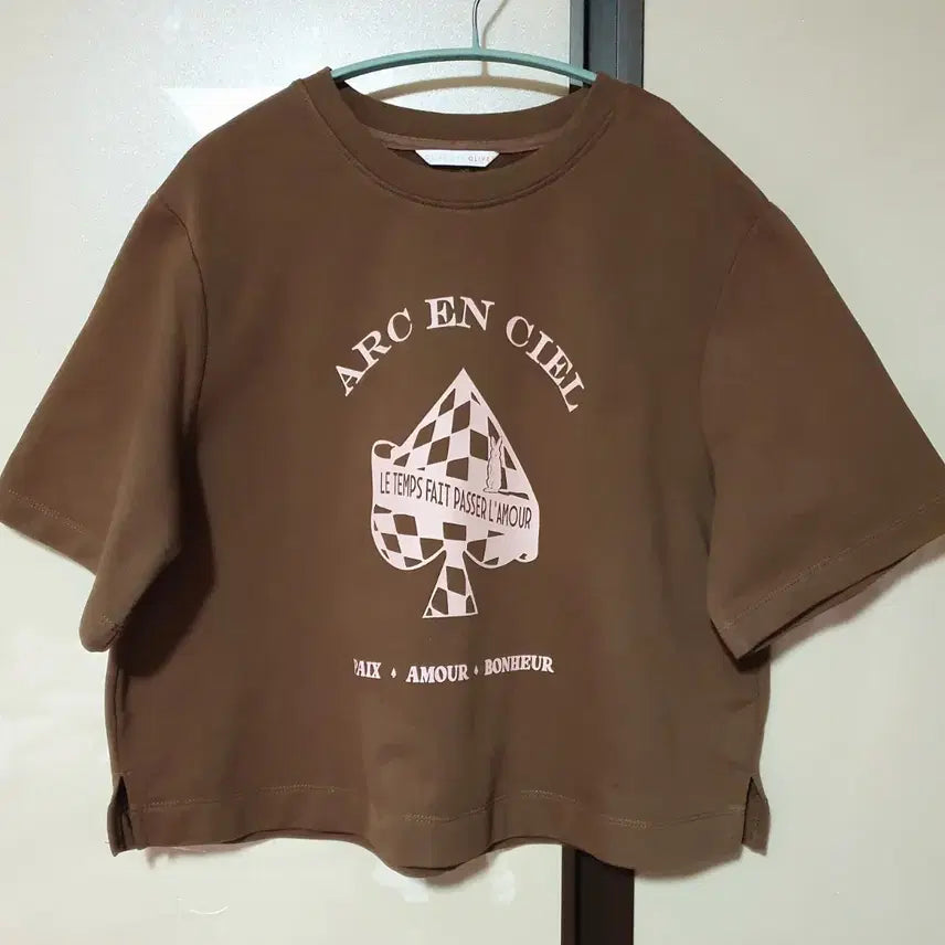 [BUNJANG] Olive des Olive Brown Short Sleeve T-Shirt / 올리브데올리브 브라운 반팔 티셔츠