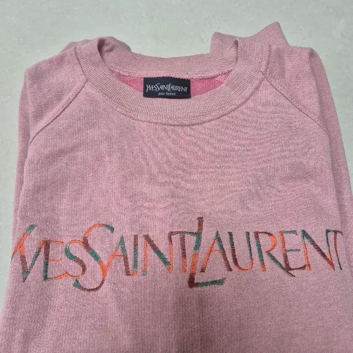 [BUNJANG] Saint Laurent Pink Logo Sweatshirt / 입생로랑 핑크 로고 맨투맨 정품