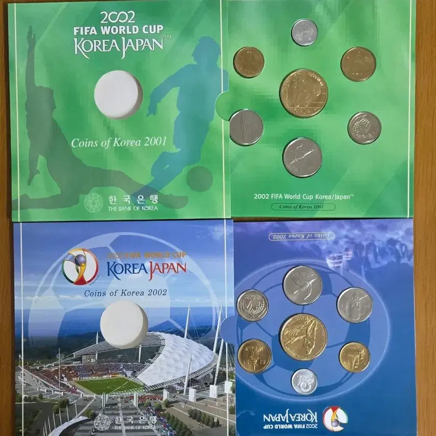[BUNJANG] 2002 FIFA World Cup Commemorative Coin Set (2 Types) / 2002 한일월드컵 기념주화 1차/2차 2종 세트