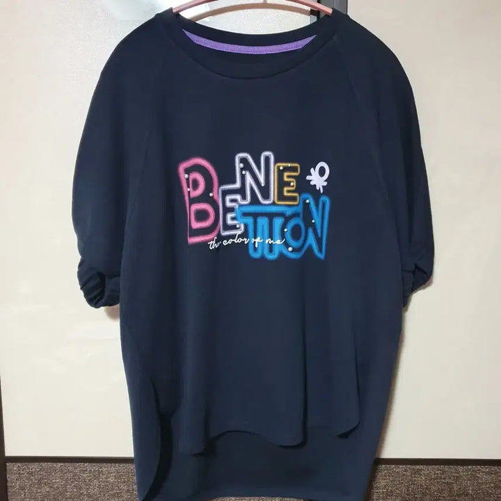 [BUNJANG] Benetton Navy Balloon Fit Short Sleeve T-Shirt / 베네통 네이비 벌룬핏 반팔 티셔츠