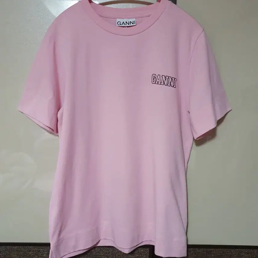 [BUNJANG] GANNI Pink Logo Short Sleeve T-Shirt / GANNI (가니) 핑크 티셔츠