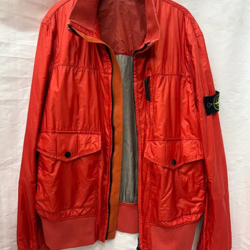 [BUNJANG] Stone Island Orange Windbreaker Jacket M/95 / 스톤아일랜드 오렌지색 바람막이 자켓M/95사이즈(정품)