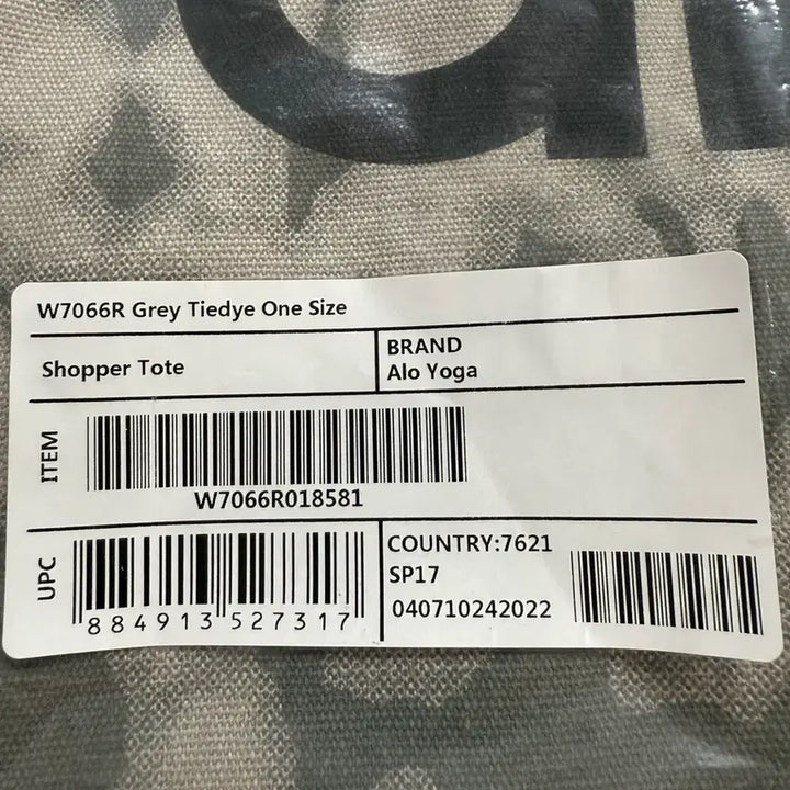 [BUNJANG] Alo Yoga Grey Tie-Dye Shopper Tote Bag / 알로 요가 그레이 타이 다이 쇼퍼 토트백