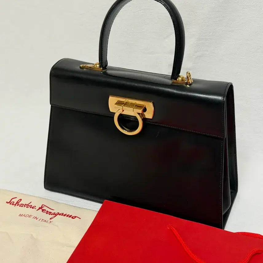 [BUNJANG] Ferragamo Original Black Medium Top Handle Tote Bag / 정품 페라가모 탑핸들백 블랙 미디움 핸드백 차장원백 토트백