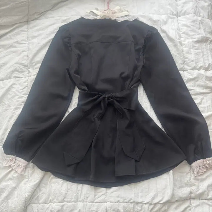 [BUNJANG] Secret Honey Ribbon Ruffle Setup Long Sleeve / 포함값) 시크릿허니 리본 러플 셋업 긴팔 시허니 지뢰계 양산형 리즈리사