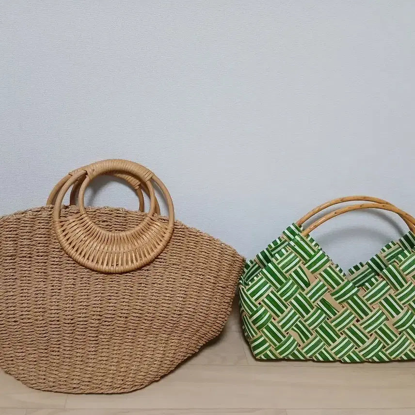 [BUNJANG] Rattan Woven Tote Bag / 라탄 짜임 토트백