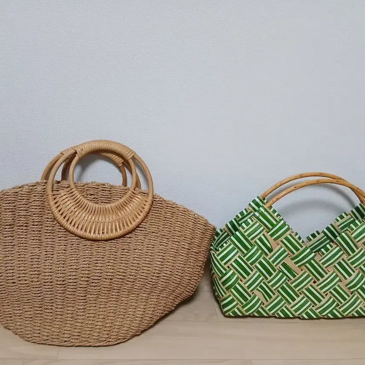 [BUNJANG] Rattan Woven Tote Bag / 라탄 짜임 토트백