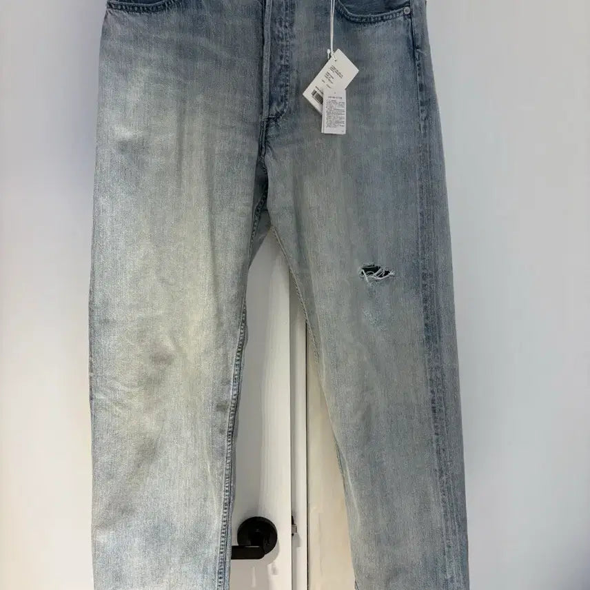 [BUNJANG] Auralee Selvedge Faded Light Denim Wide Pants (Size 32) / 새상품] 오라리 셀비지 페이디드 라이트 데님 와이드 32