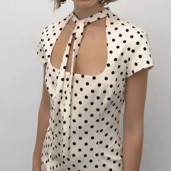 [BUNJANG] Zara Polka Dot Tie Mini Dress / 자라 폴카 도트 타이 미니 원피스 (1회 착용)