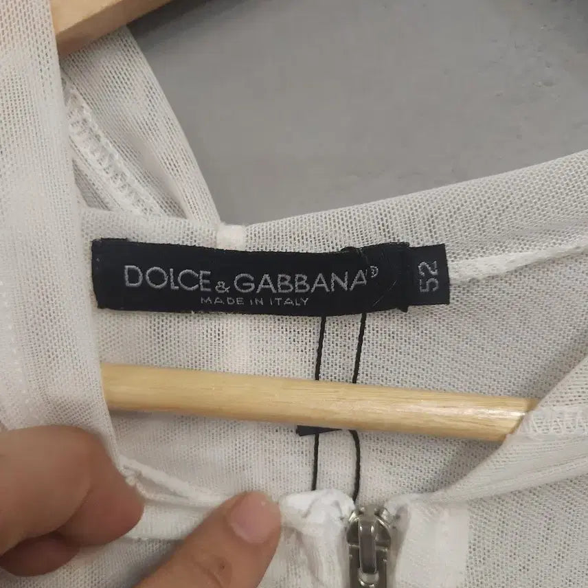 [BUNJANG] Dolce &amp; Gabbana White See-Through Hooded Zip-Up Long Sleeve / 돌체엔가바나 화이트 시스루 후드 집업 긴팔