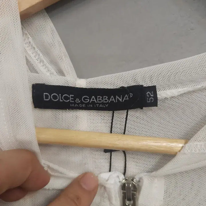 [BUNJANG] Dolce &amp; Gabbana White See-Through Hooded Zip-Up Long Sleeve / 돌체엔가바나 화이트 시스루 후드 집업 긴팔
