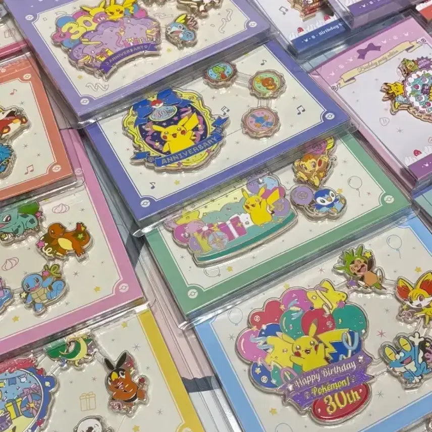 [BUNJANG] Pokemon 30th Anniversary Pop-up Magnet &amp; Pin Badge Bundle Set / 성수 포켓몬 30주년 팝업 자석 마그넷 및 핀뱃지 18종 일괄 판매