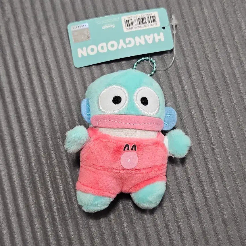 [BUNJANG] Sanrio Hangyodon Plush Keychain Pink Overalls / 산리오 한교동 인형 키링 핑크 멜빵