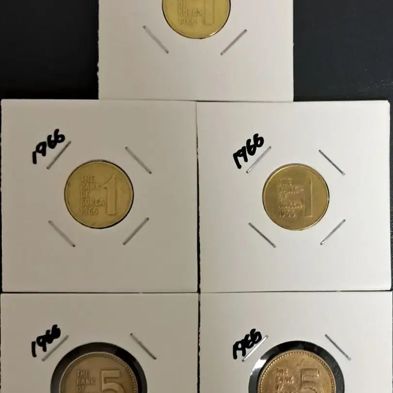 [BUNJANG] 1966 1 Won and 5 Won Coin Set / 1966년1원 1966년5원 사용제