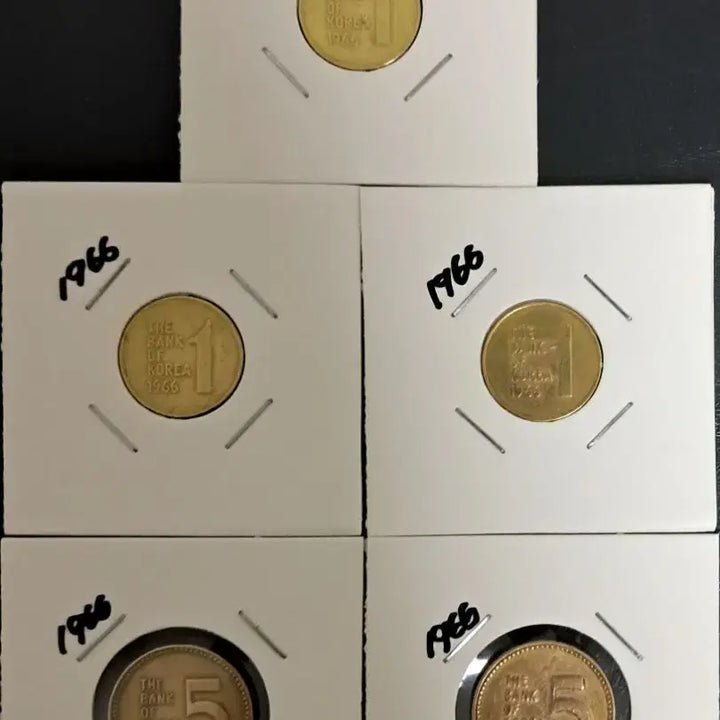 [BUNJANG] 1966 1 Won and 5 Won Coin Set / 1966년1원 1966년5원 사용제