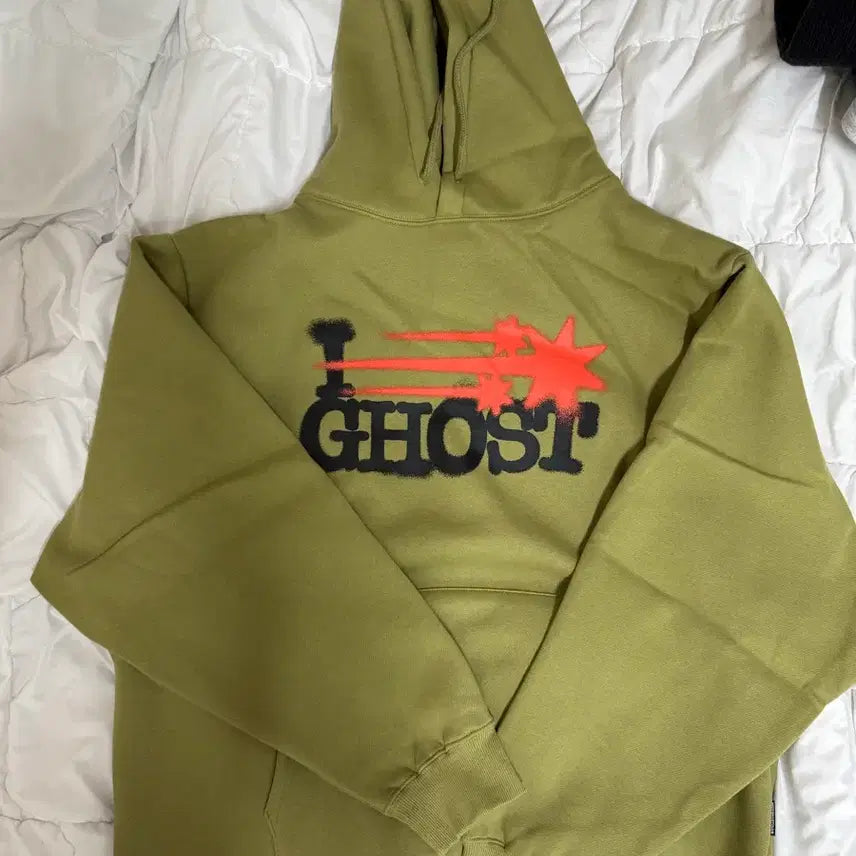 [BUNJANG] Nice Ghost Club I Love Ghost Hoodie Olive / [L] 나이스고스트클럽 아이 러브 고스트 후디 올리브
