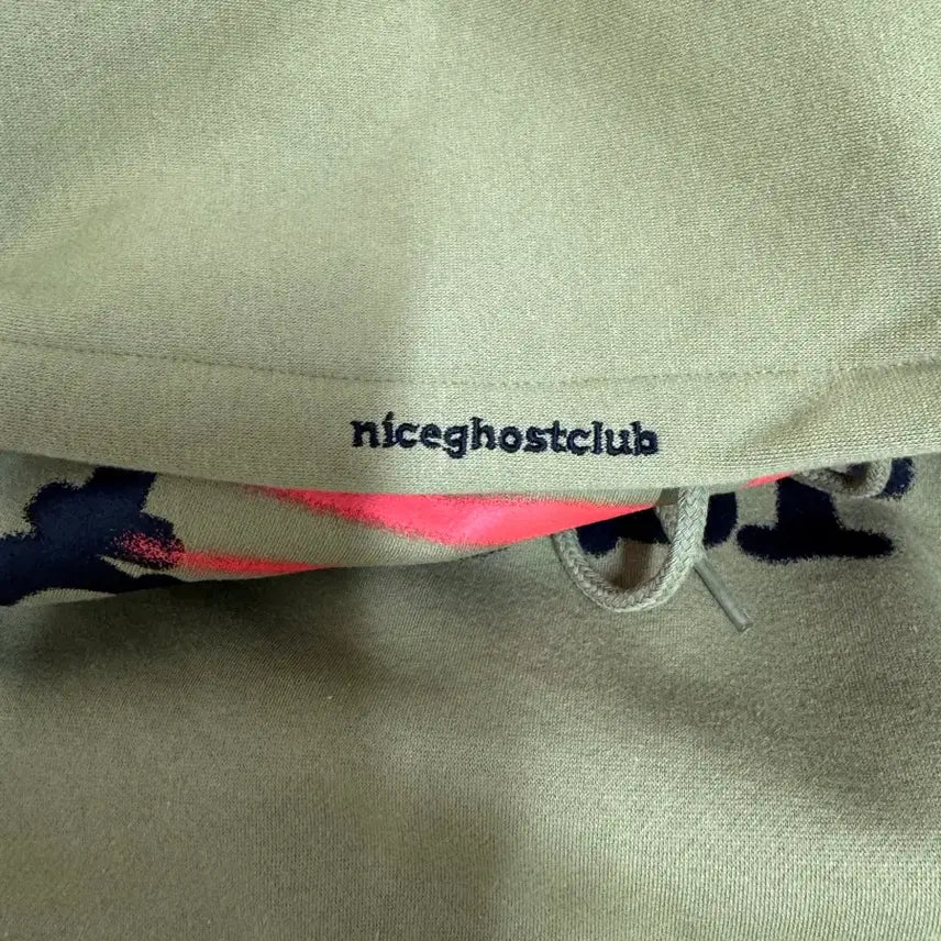 [BUNJANG] Nice Ghost Club I Love Ghost Hoodie Olive / [L] 나이스고스트클럽 아이 러브 고스트 후디 올리브